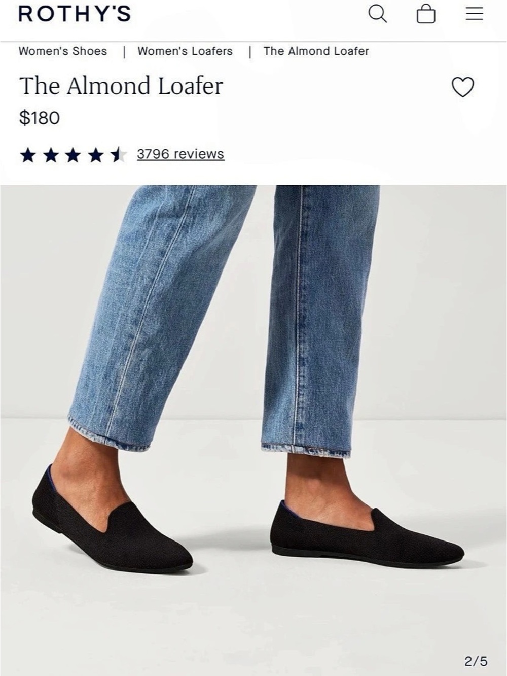 Rothy's The Almond Loafer Black Loafers